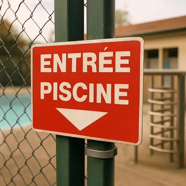 Panneau Entrée piscine en bas – Panneau piscine