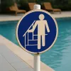 Panneau obligation de pendre l'escalier – Panneau piscine
