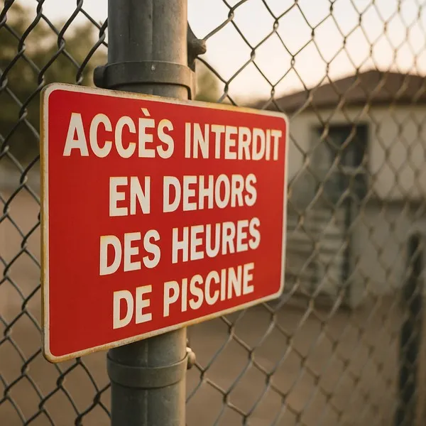 Panneau accès interdit piscine – signalétique hors horaires