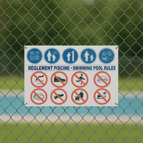 Règlement piscine obligatoire A3 extérieur - Panneau signalétique
