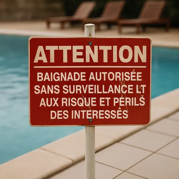 Panneau Baignade Autorisée sans Surveillance – Signalétique Risques