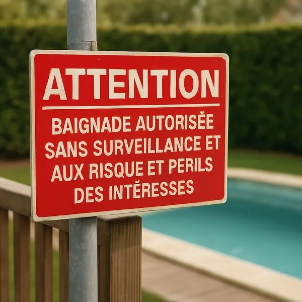 Panneau Baignade Autorisée sans Surveillance – Signalétique Risques