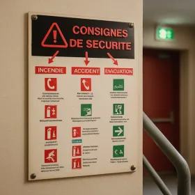 Panneau Consignes Sécurité Incendie et Évacuation Obligatoire
