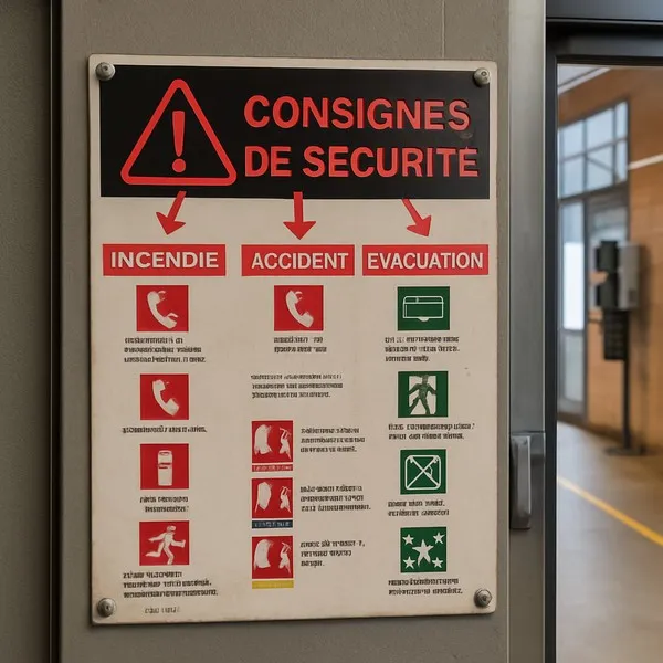 Panneau Consignes Sécurité Incendie et Évacuation Obligatoire