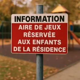 Panneau information sécurité Aire de Jeux