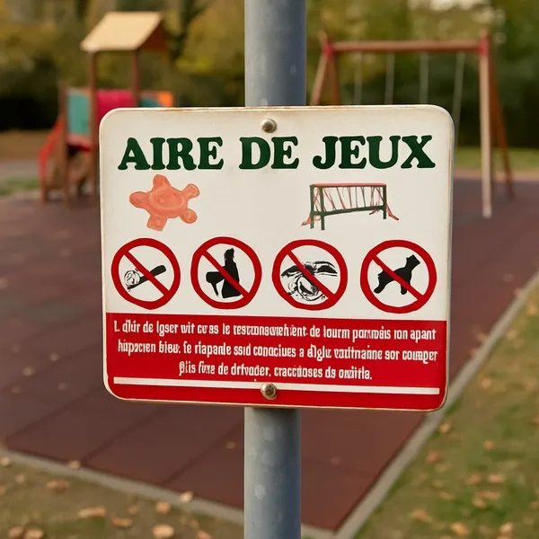Panneau sécurité Aire de Jeux - Pictogramme 450x300mm