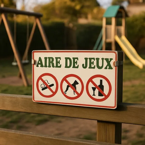 Panneau sécurité Aire de Jeux extérieur pictogramme signalétique