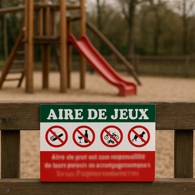Panneau sécurité aire de jeux – pictogramme enfants