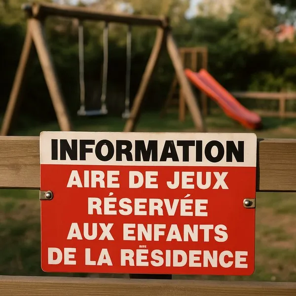 Panneau information sécurité Aire de Jeux