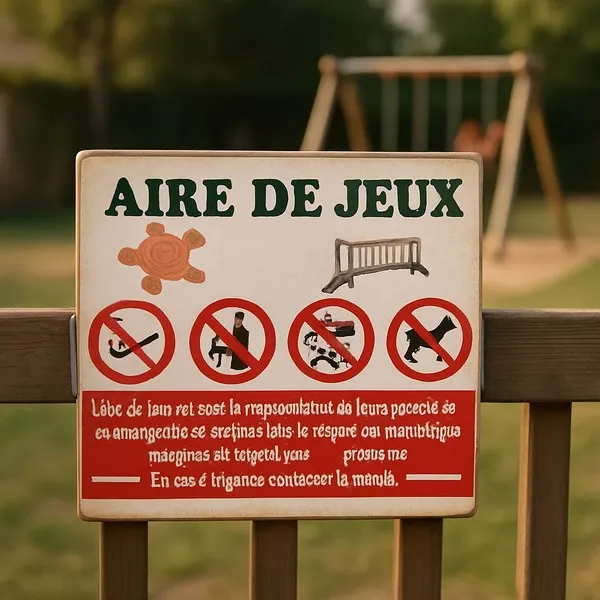 Panneau sécurité Aire de Jeux - Pictogramme 450x300mm