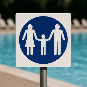 Panneau obligation de tenir vos enfants – Panneau piscine