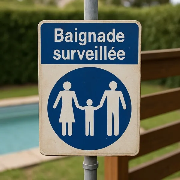 Panneau obligation de tenir vos enfants – Panneau piscine