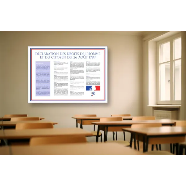 Panneau DDHC 1789 — Affichage obligatoire salle de classe