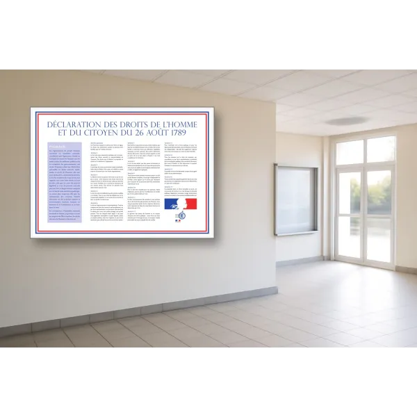 Panneau DDHC 1789 — Affichage obligatoire salle de classe