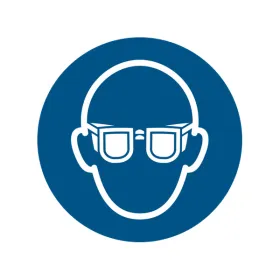 M004 — Lunettes de sécurité obligatoires · Pictogramme EPI ISO 7010