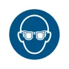 Pictogramme port des lunettes obligatoire M004 · ISO 7010