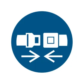 M020 — Attacher la ceinture de sécurité · Pictogramme EPI ISO 7010