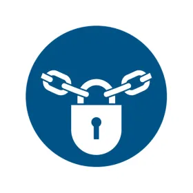 M028 — Verrouillage obligatoire · Pictogramme EPI ISO 7010
