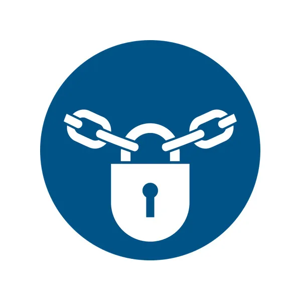 M028 — Verrouillage obligatoire · Pictogramme EPI ISO 7010