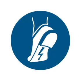 M032 — Chaussures antistatiques obligatoires · Pictogramme EPI ISO 701