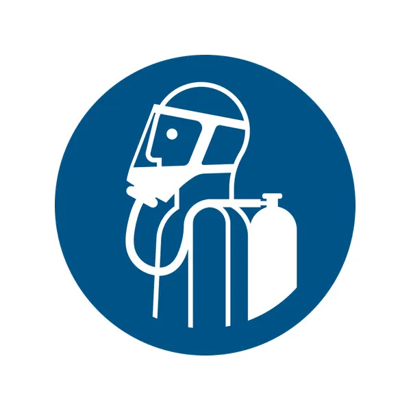 M047 — Appareil respiratoire autonome obligatoire · Pictogramme EPI IS