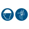 Pictogrammes casque et harnais antichute M014 + M018