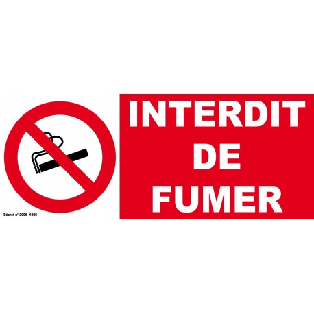 Autocollant interdiction Bouclier interdit de fumer 15 cm Autocollant 