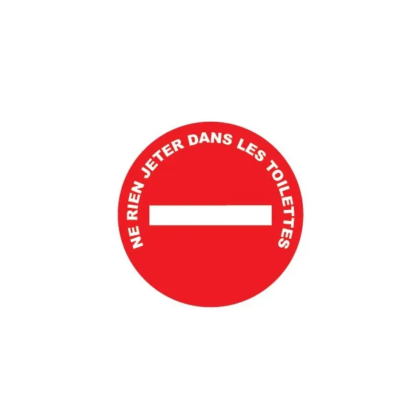 Adhésif rond ne rien jeter dans les toilettes-Panneau toilettes-Panneaux Signalétiques