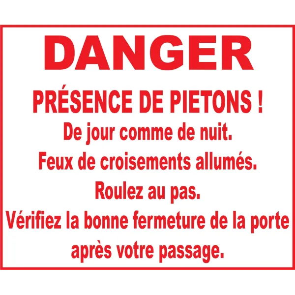 Danger présence de pietons ...-Panneau attention Danger-Panneaux Signalétiques