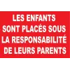 Les enfants sont placés sous la responsabilité de leurs parents-Panneau piscine-Panneaux Signalétiques