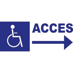 Panneau accès handicapé à droite