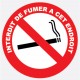 Adhéif interdit de fumer diam 90mm