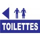 Panneau toilettes direction gauche