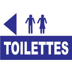 Panneau toilettes direction gauche