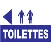 Panneau toilettes direction gauche-Panneau toilettes-Panneaux Signalétiques