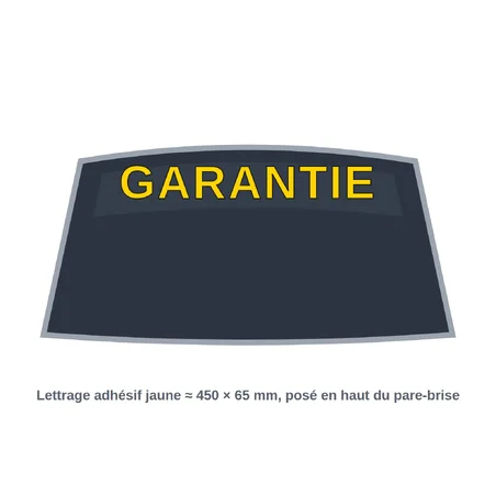 Affichage pour pare brise "GARANTIE"-Signalétique garage-Panneaux Signalétiques