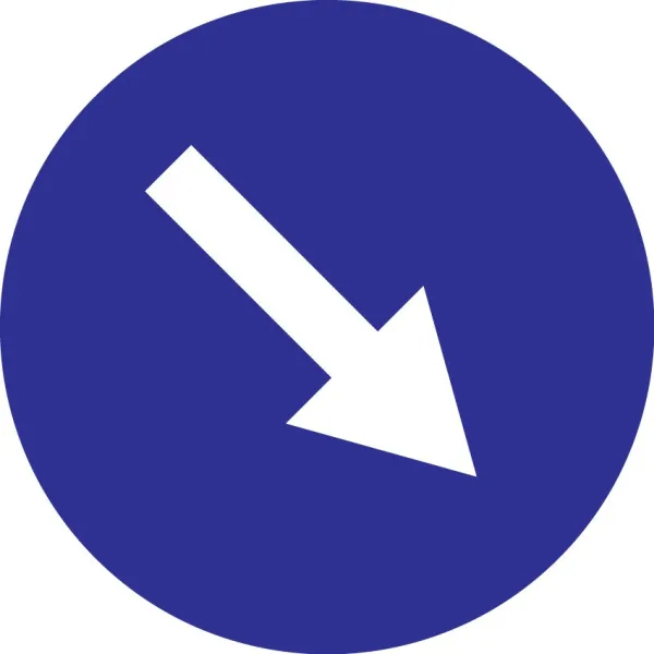 Panneau sens obligatoire en bas à droite-Panneau directionnel-Panneaux Signalétiques