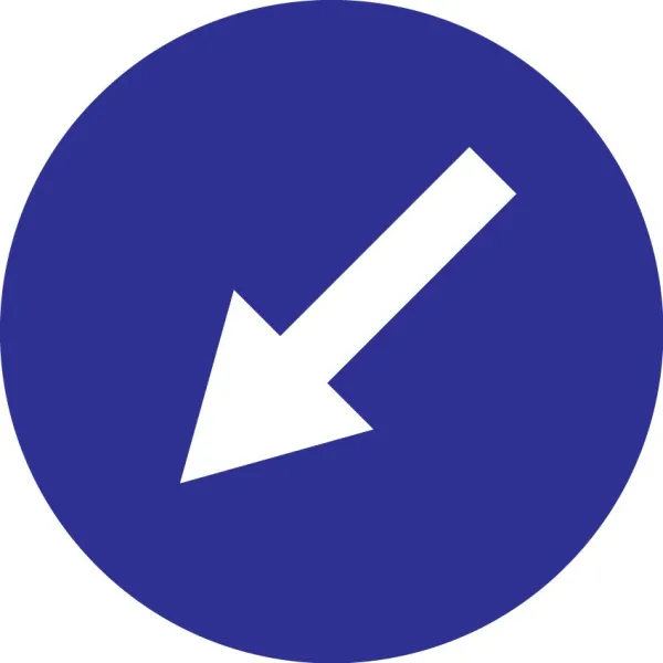 Panneau sens obligatoire en bas à gauche-Panneau directionnel-Panneaux Signalétiques