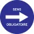 Panneau sens obligatoire à droite avec texte-Panneau directionnel-Panneaux Signalétiques