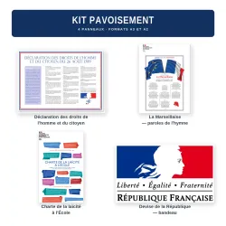 Kit pavoisement loi Peillon — DDHC, Marseillaise, charte de la laïcité, devise de la République