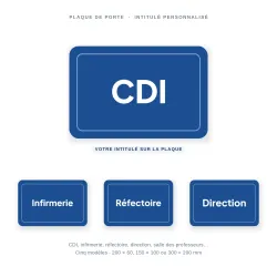 Plaque de porte locaux scolaires personnalisable — CDI, infirmerie, réfectoire
