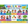 Panneau règles de vie cour d'école – 600 × 400 mm PVC ou alu