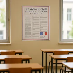 Déclaration des droits de l'homme — salle de classe, mur du fond