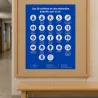 26 critères de discrimination — panneau d'affichage du hall