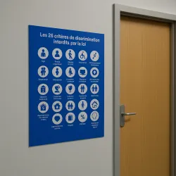 26 critères de discrimination — couloir de l'administration