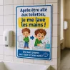 Après les toilettes, je me lave les mains — sanitaires d'élémentaire