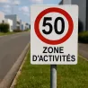 Limitation 50 km/h — entrée d'un site industriel