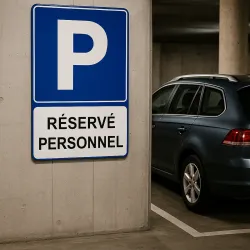 Pictogramme parking — mur de parking couvert