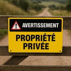 Panneau avertissement — portail de propriété