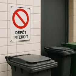 Pictogramme interdiction — local à poubelles